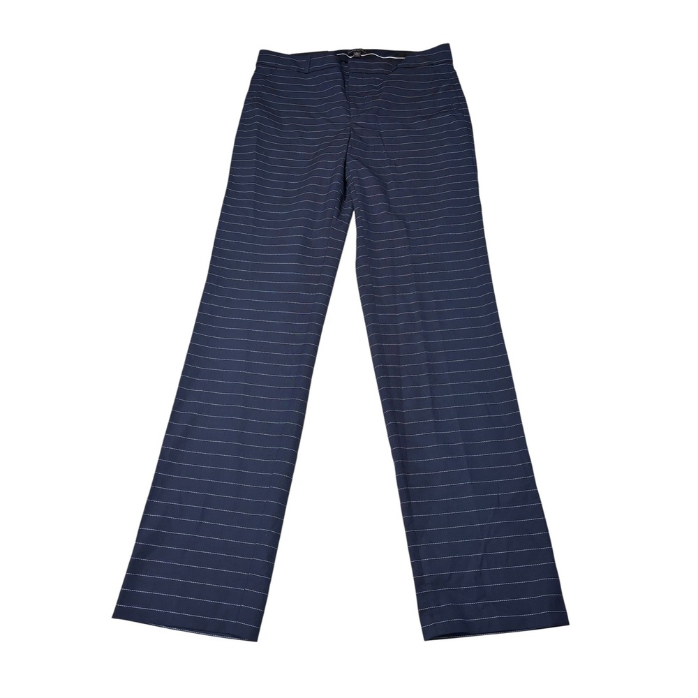 Banana Republic Navy Pinstripe Wide Leg Trousers